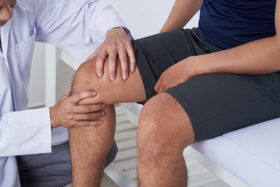Patient during orthopaedic examination